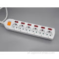 YSS 4/5/6-Outlet Alemã Power Strip com interruptores individuais